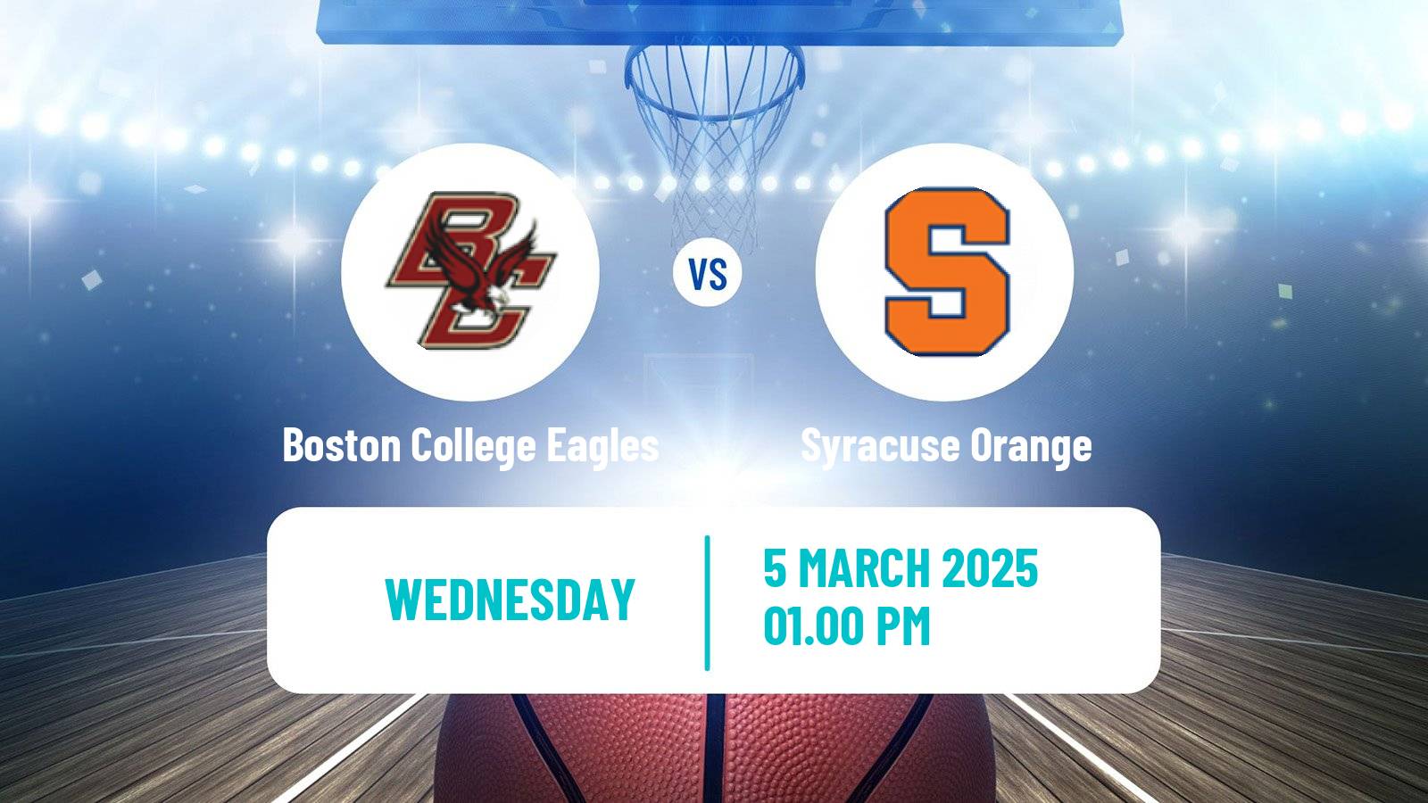 Basketball NCAA College Basketball Women Boston College Eagles - Syracuse Orange