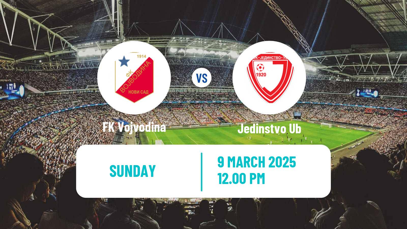 Soccer Serbian Superliga Vojvodina - Jedinstvo Ub