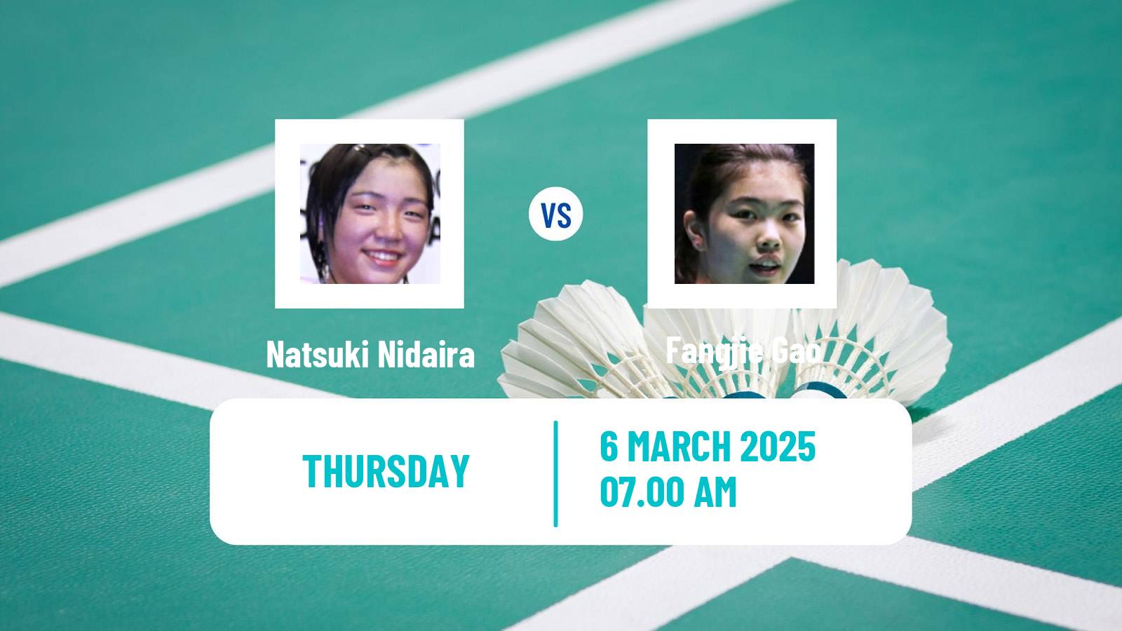 Badminton BWF World Tour Orleans Masters Women Natsuki Nidaira - Fangjie Gao