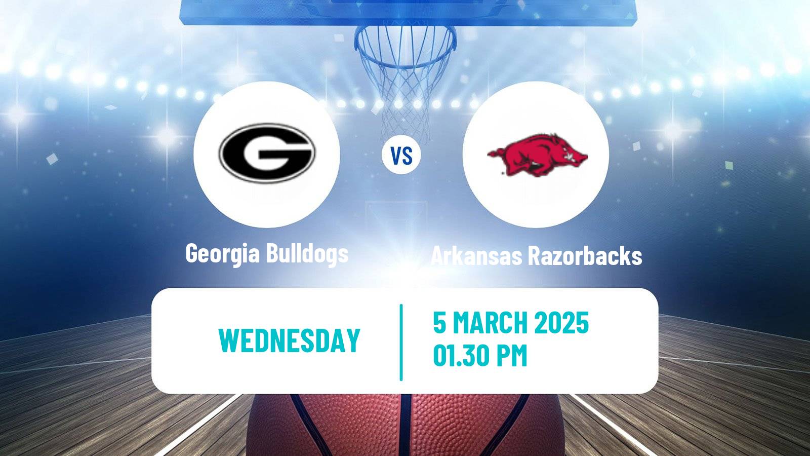 Basketball NCAA College Basketball Women Georgia Bulldogs - Arkansas Razorbacks