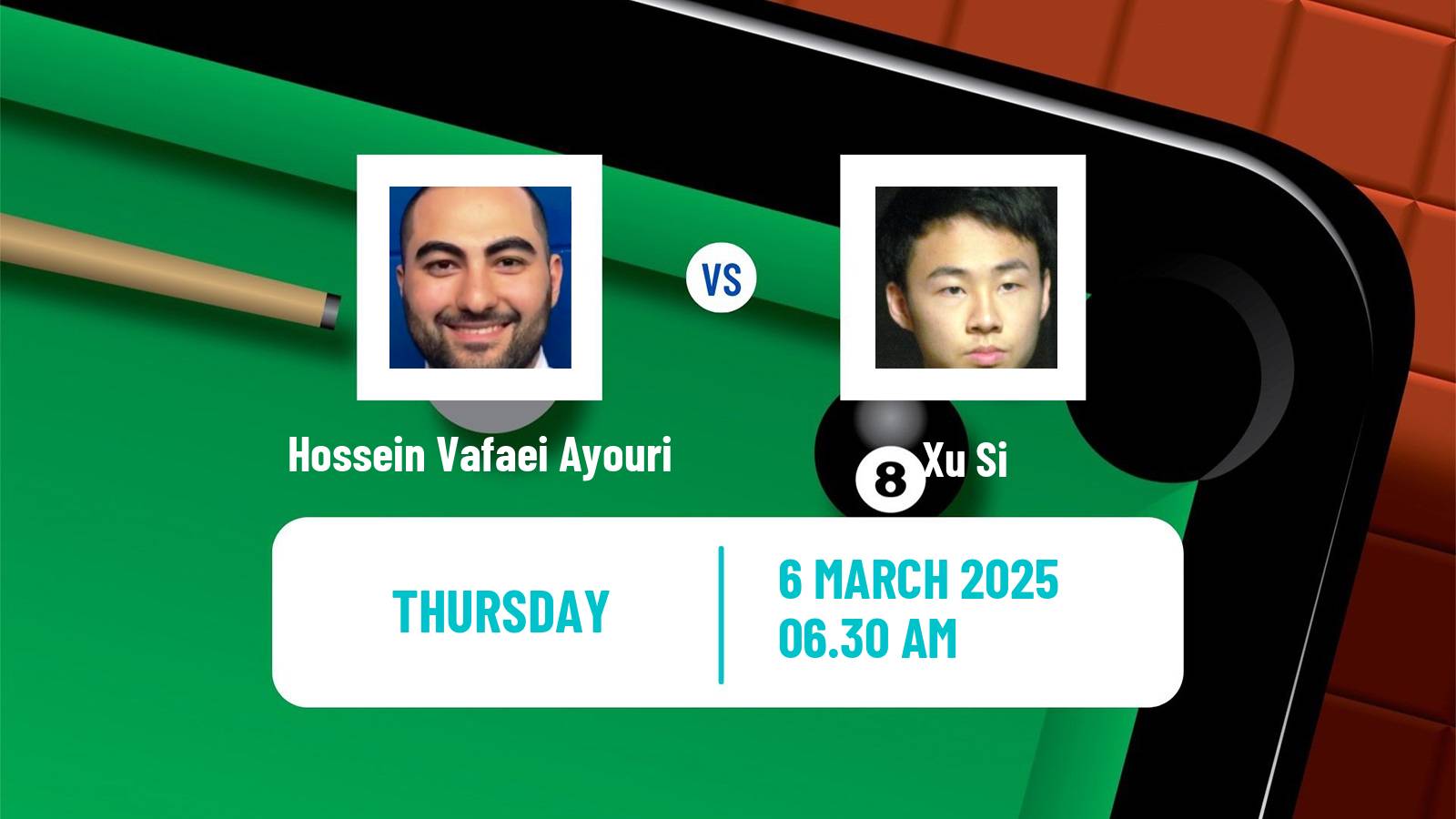 Snooker World Grand Prix Hossein Vafaei Ayouri - Xu Si