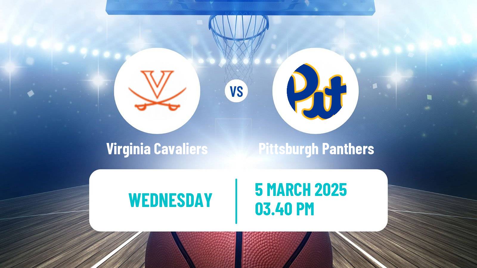 Basketball NCAA College Basketball Women Virginia Cavaliers - Pittsburgh Panthers