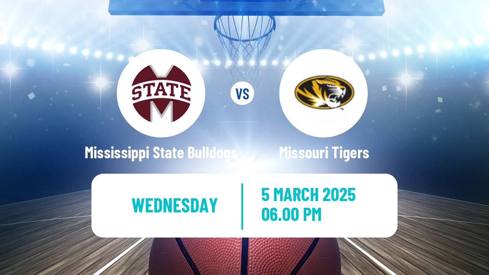Basketball NCAA College Basketball Women Mississippi State Bulldogs - Missouri Tigers