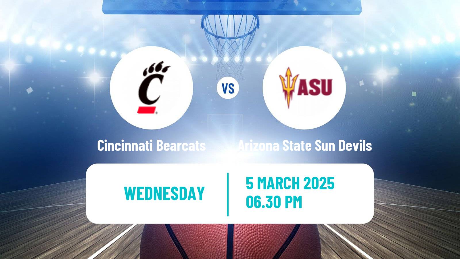 Basketball NCAA College Basketball Women Cincinnati Bearcats - Arizona State Sun Devils