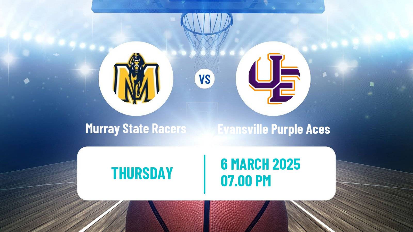 Basketball NCAA College Basketball Murray State Racers - Evansville Purple Aces