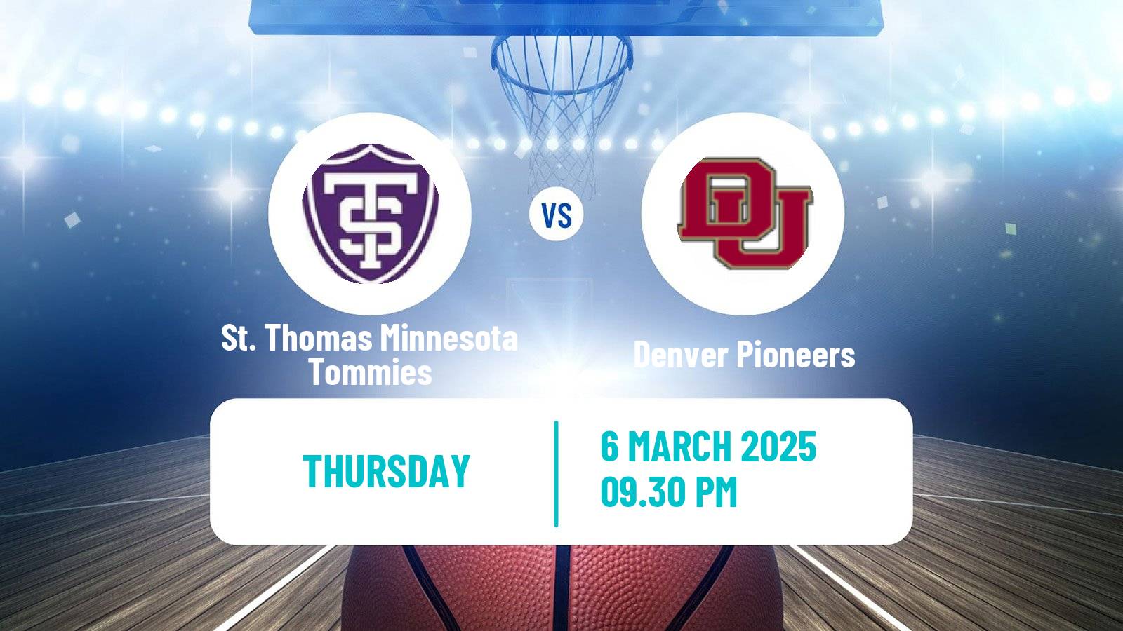 Basketball NCAA College Basketball St. Thomas Minnesota Tommies - Denver Pioneers