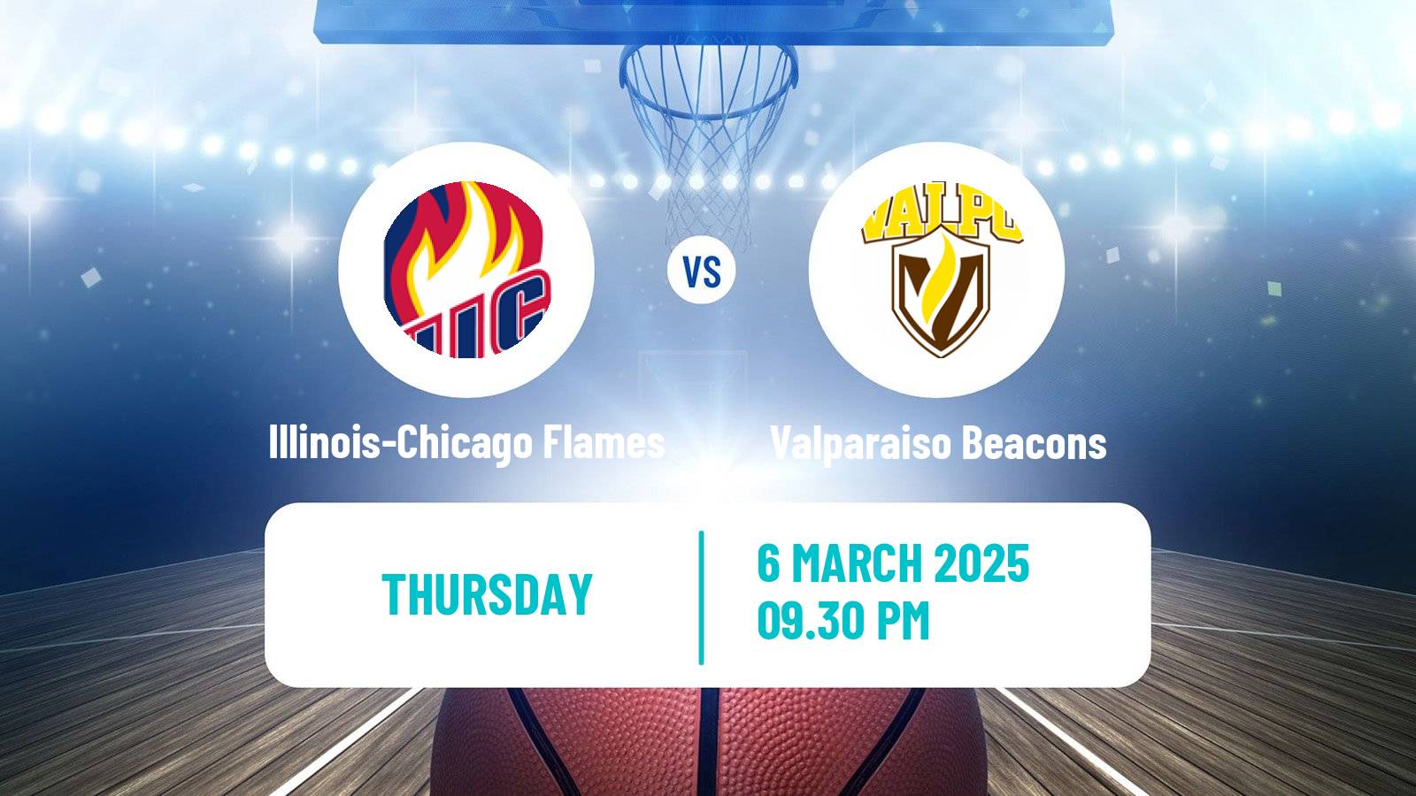 Basketball NCAA College Basketball Illinois-Chicago Flames - Valparaiso Beacons