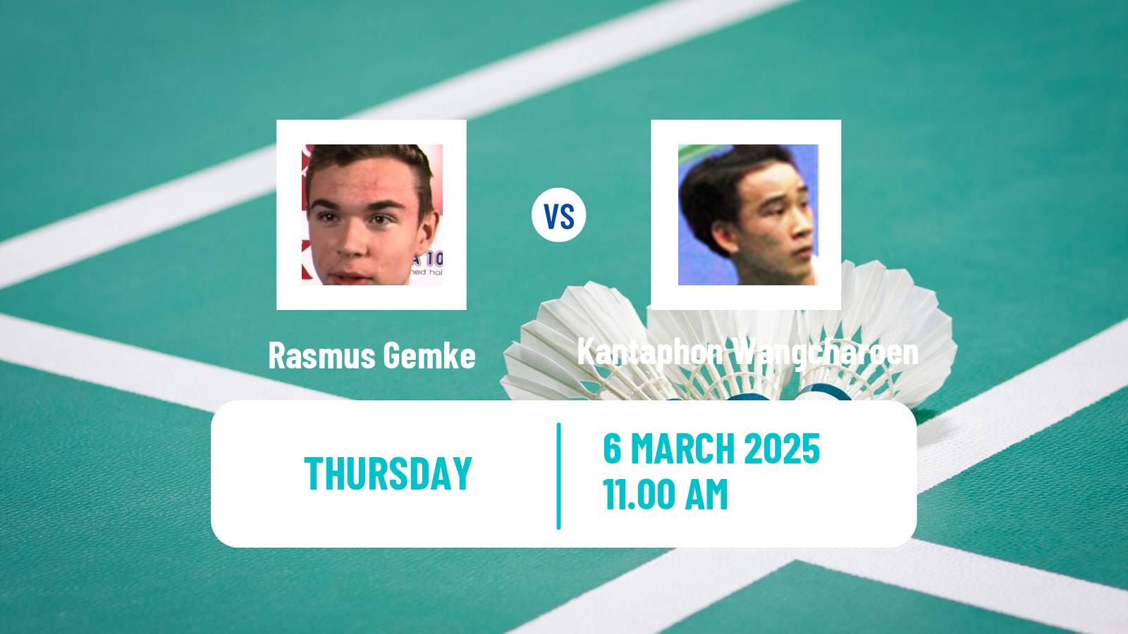 Badminton BWF World Tour Orleans Masters Men Rasmus Gemke - Kantaphon Wangcharoen