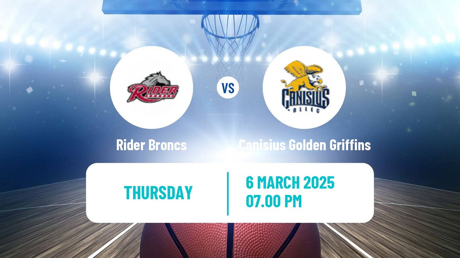 Basketball NCAA College Basketball Rider Broncs - Canisius Golden Griffins