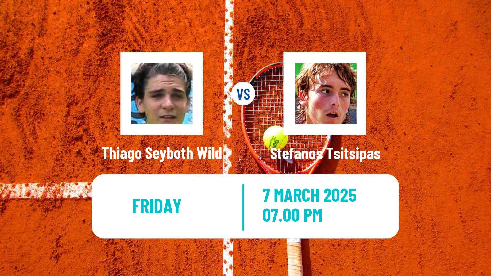 Tennis ATP Indian Wells Thiago Seyboth Wild - Stefanos Tsitsipas