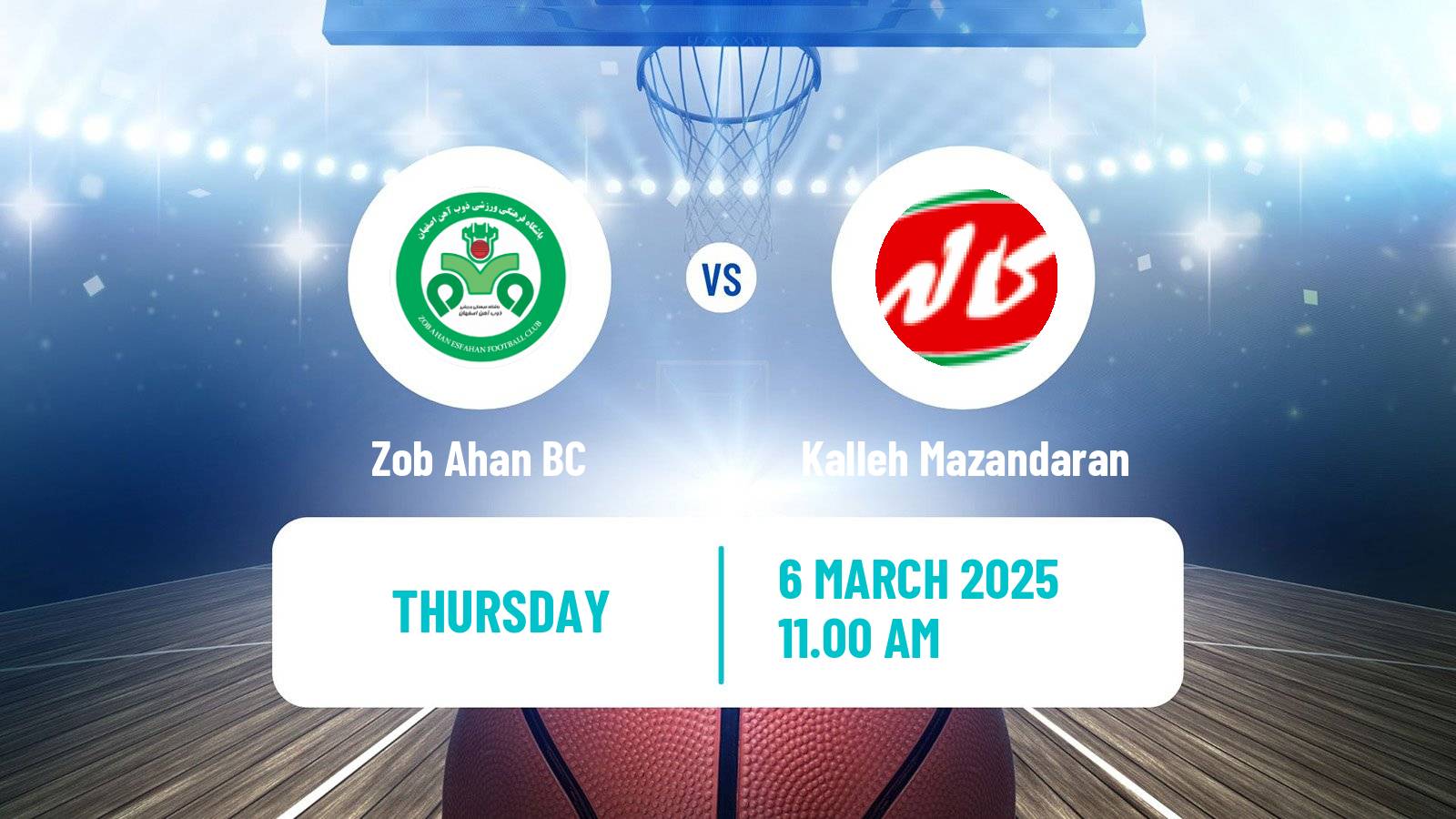 Basketball Iran Super League Basketball Zob Ahan - Kalleh Mazandaran