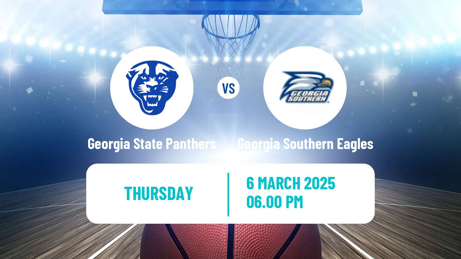 Basketball NCAA College Basketball Georgia State Panthers - Georgia Southern Eagles
