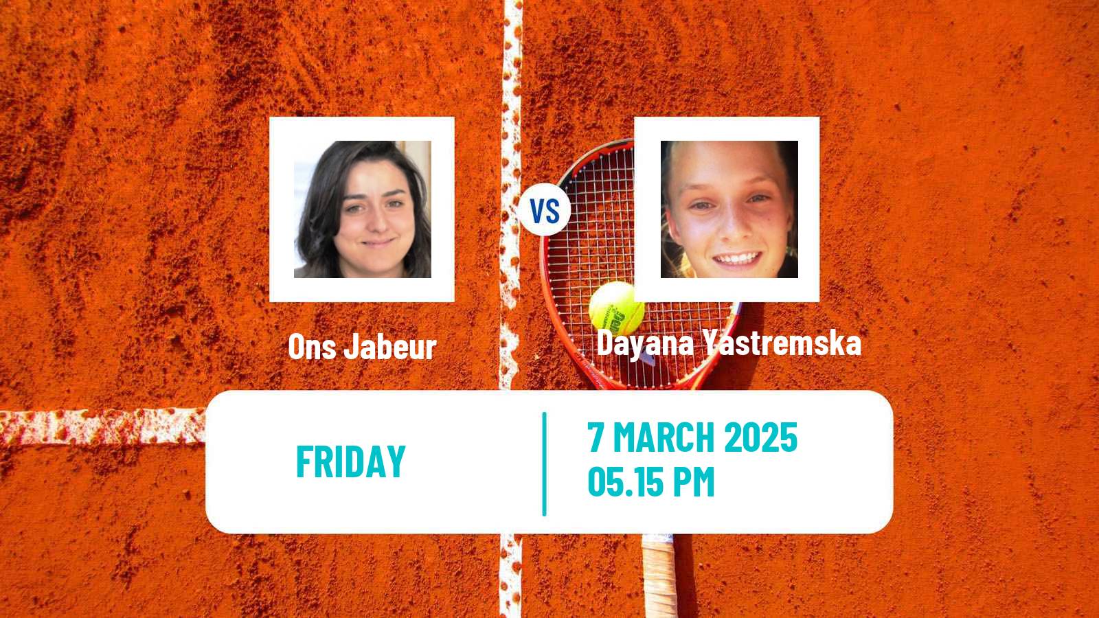 Tennis WTA Indian Wells Ons Jabeur - Dayana Yastremska