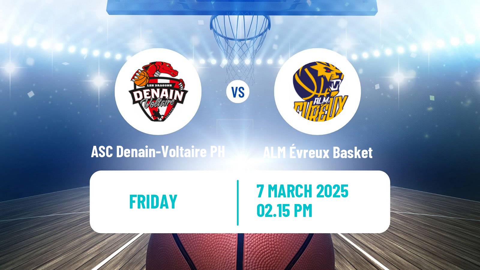 Basketball French LNB Pro B ASC Denain-Voltaire PH - ALM Évreux Basket