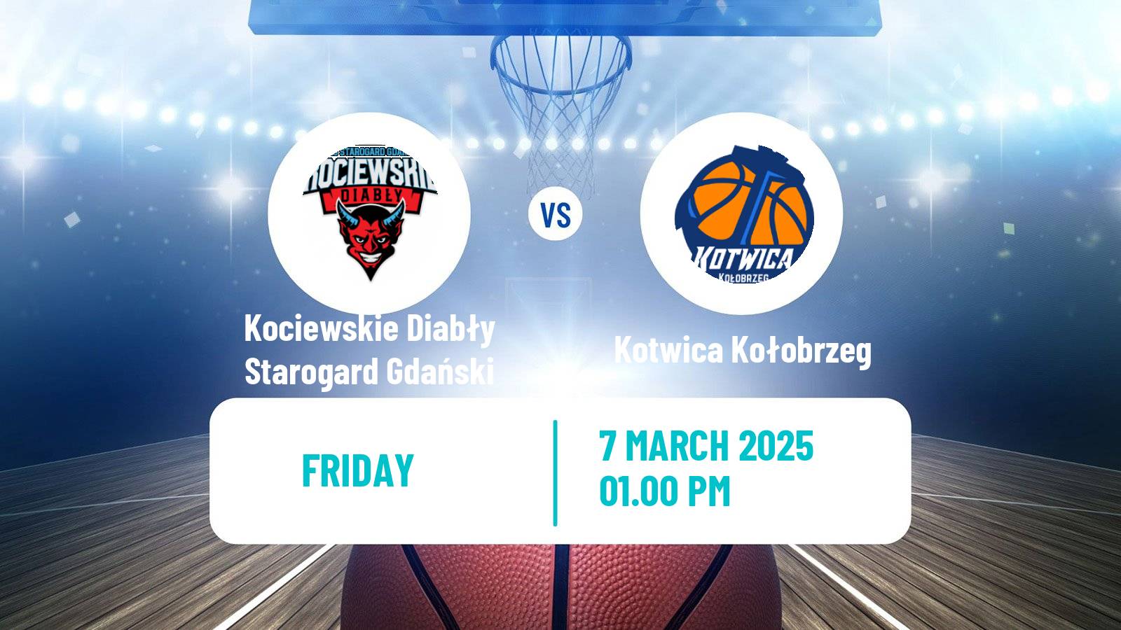 Basketball Polish 1 Liga Basketball Kociewskie Diabły Starogard Gdański - Kotwica Kołobrzeg