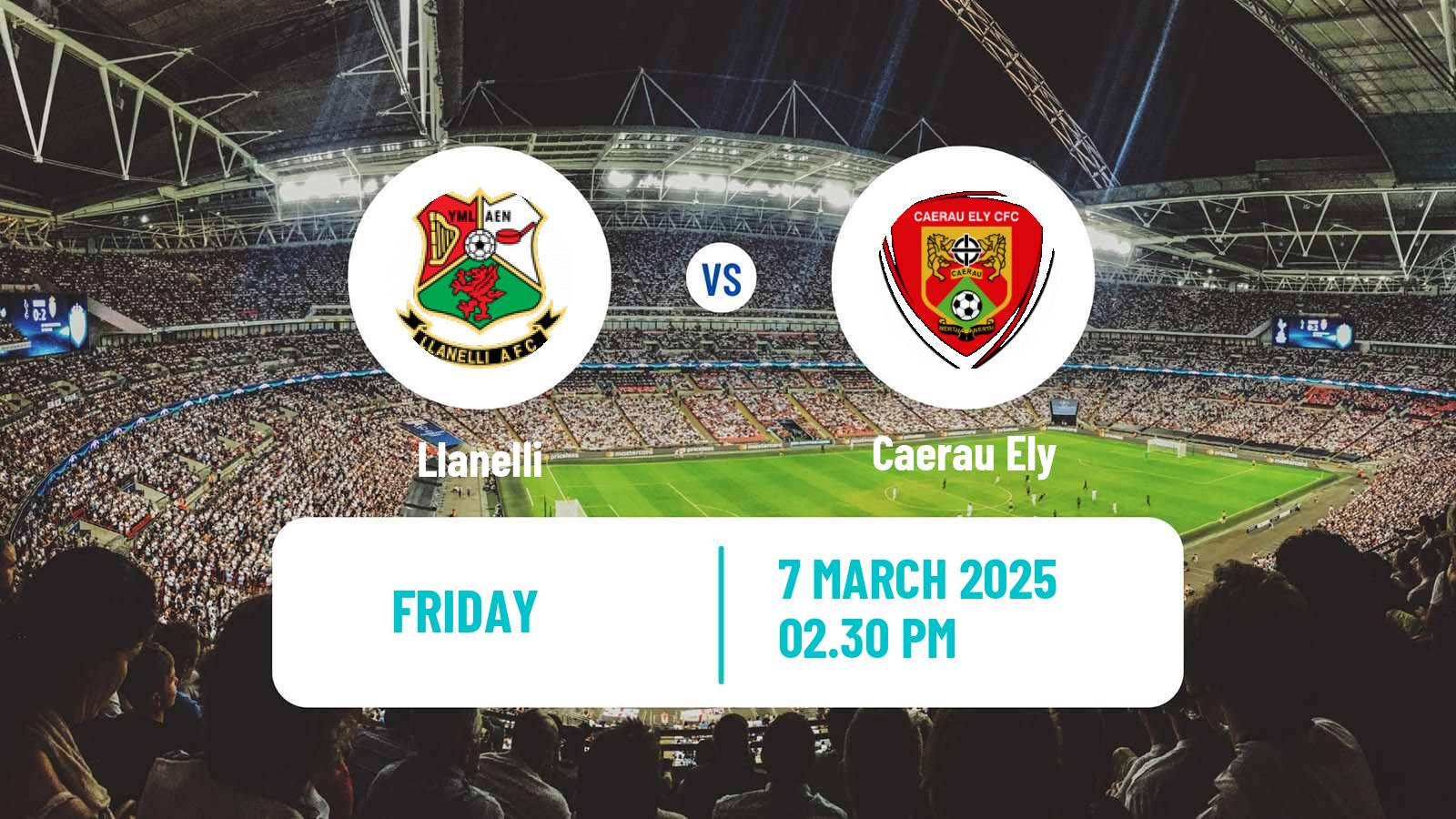 Soccer Welsh Cymru South Llanelli - Caerau Ely