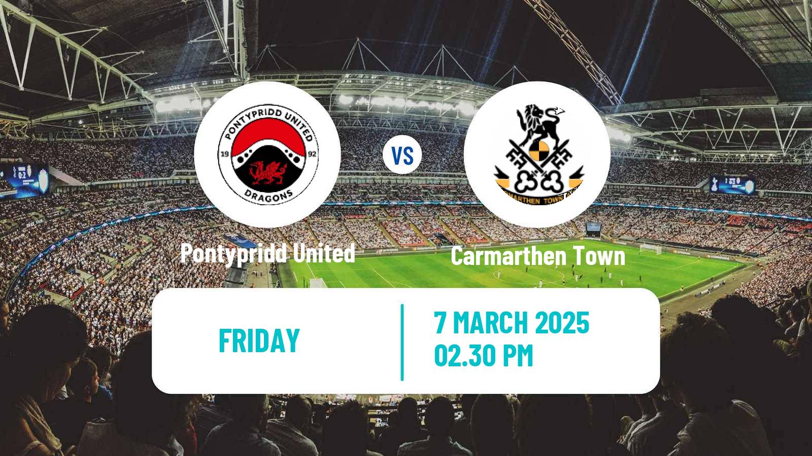 Soccer Welsh Cymru South Pontypridd United - Carmarthen Town