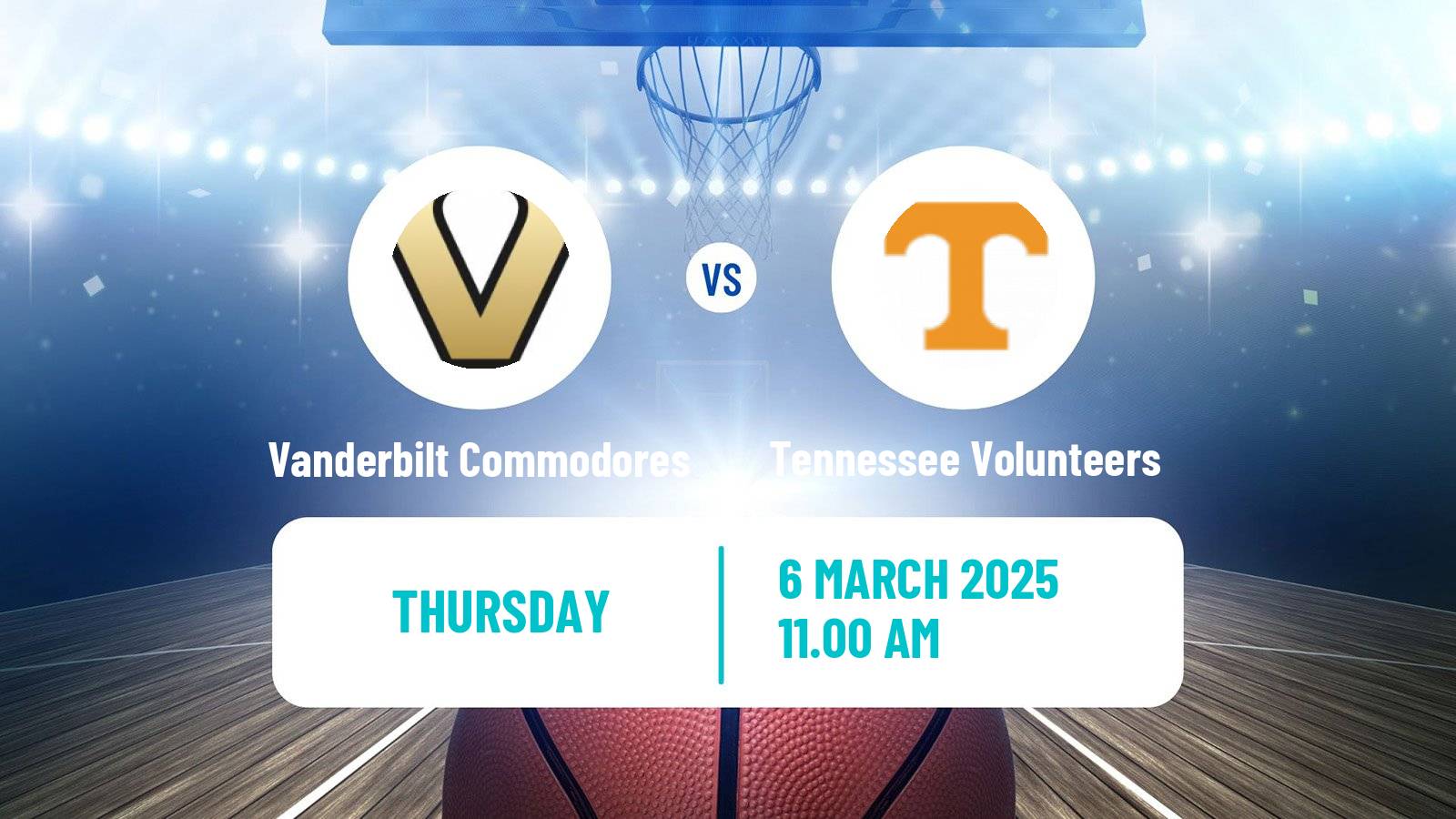 Basketball NCAA College Basketball Women Vanderbilt Commodores - Tennessee Volunteers