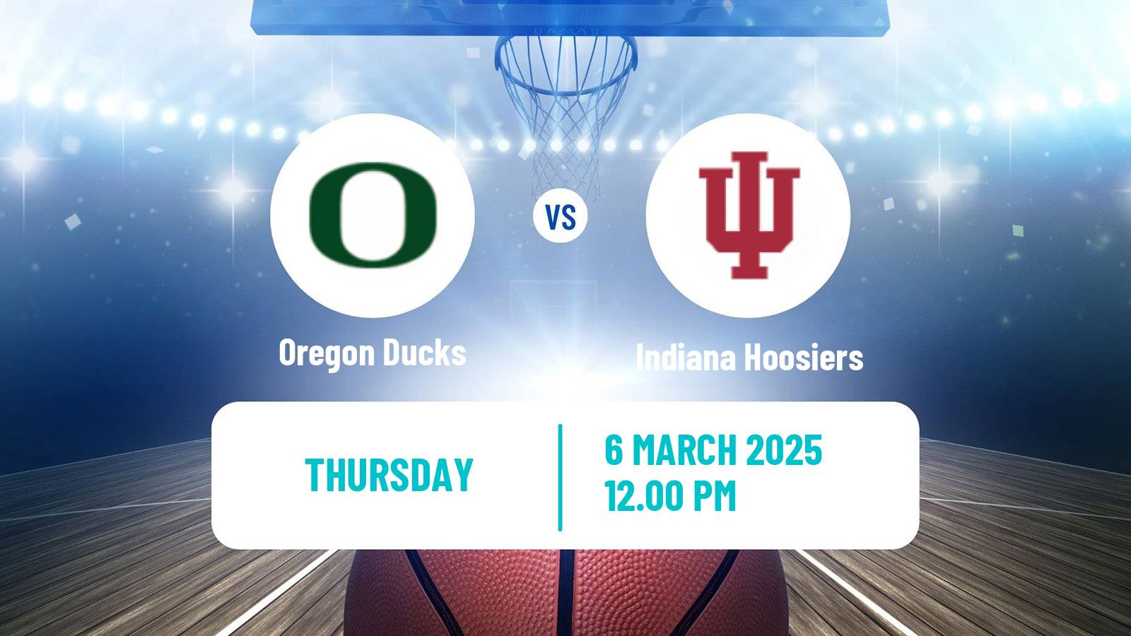 Basketball NCAA College Basketball Women Oregon Ducks - Indiana Hoosiers