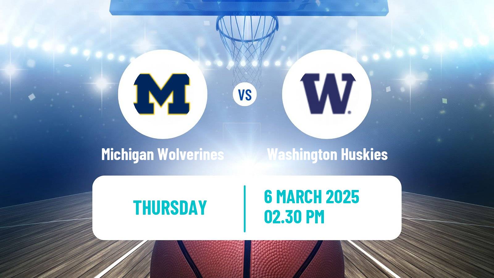 Basketball NCAA College Basketball Women Michigan Wolverines - Washington Huskies