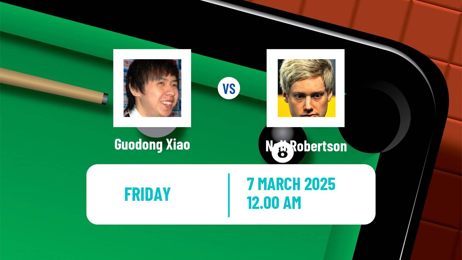 Snooker World Grand Prix Guodong Xiao - Neil Robertson