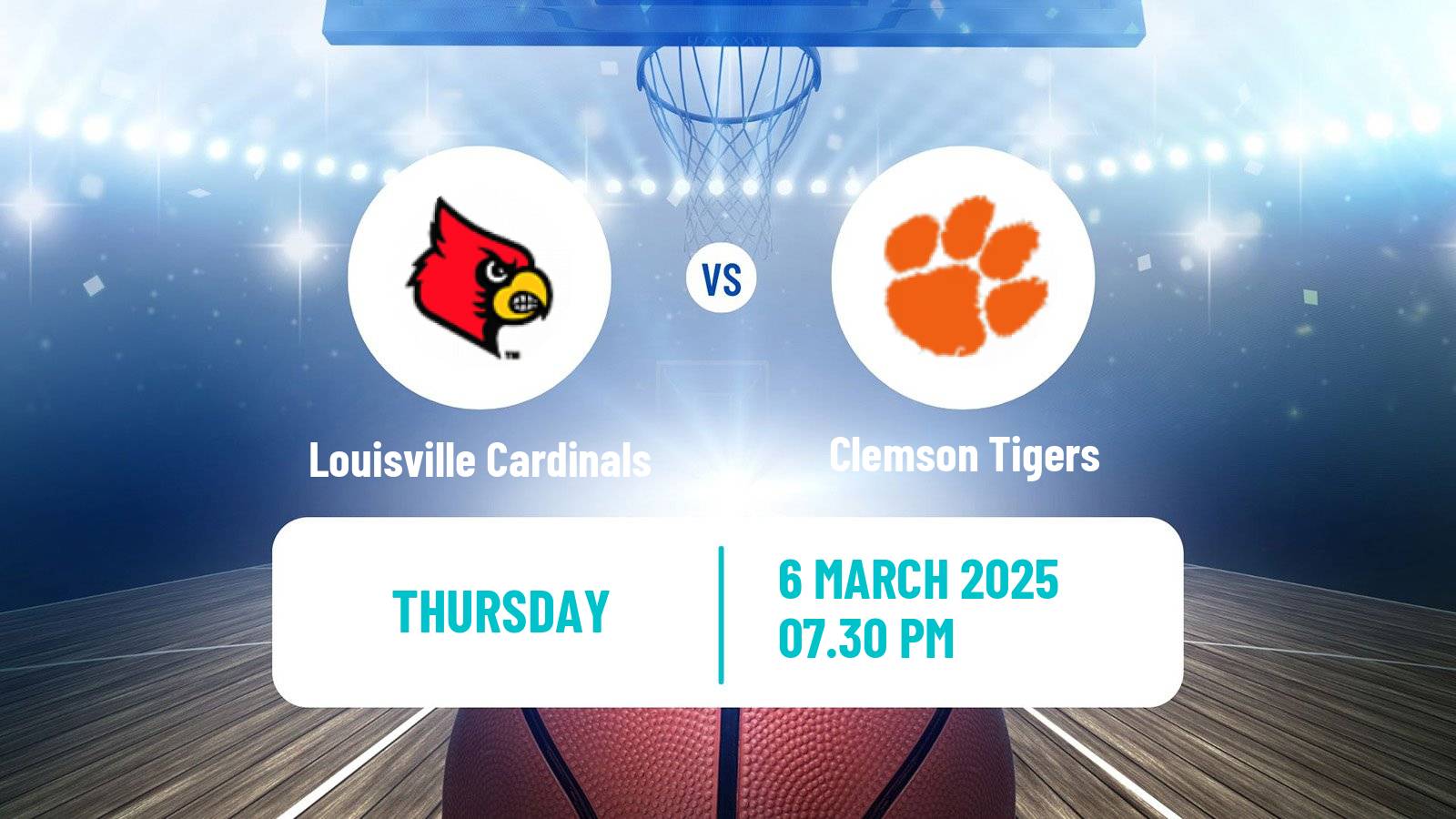 Basketball NCAA College Basketball Women Louisville Cardinals - Clemson Tigers