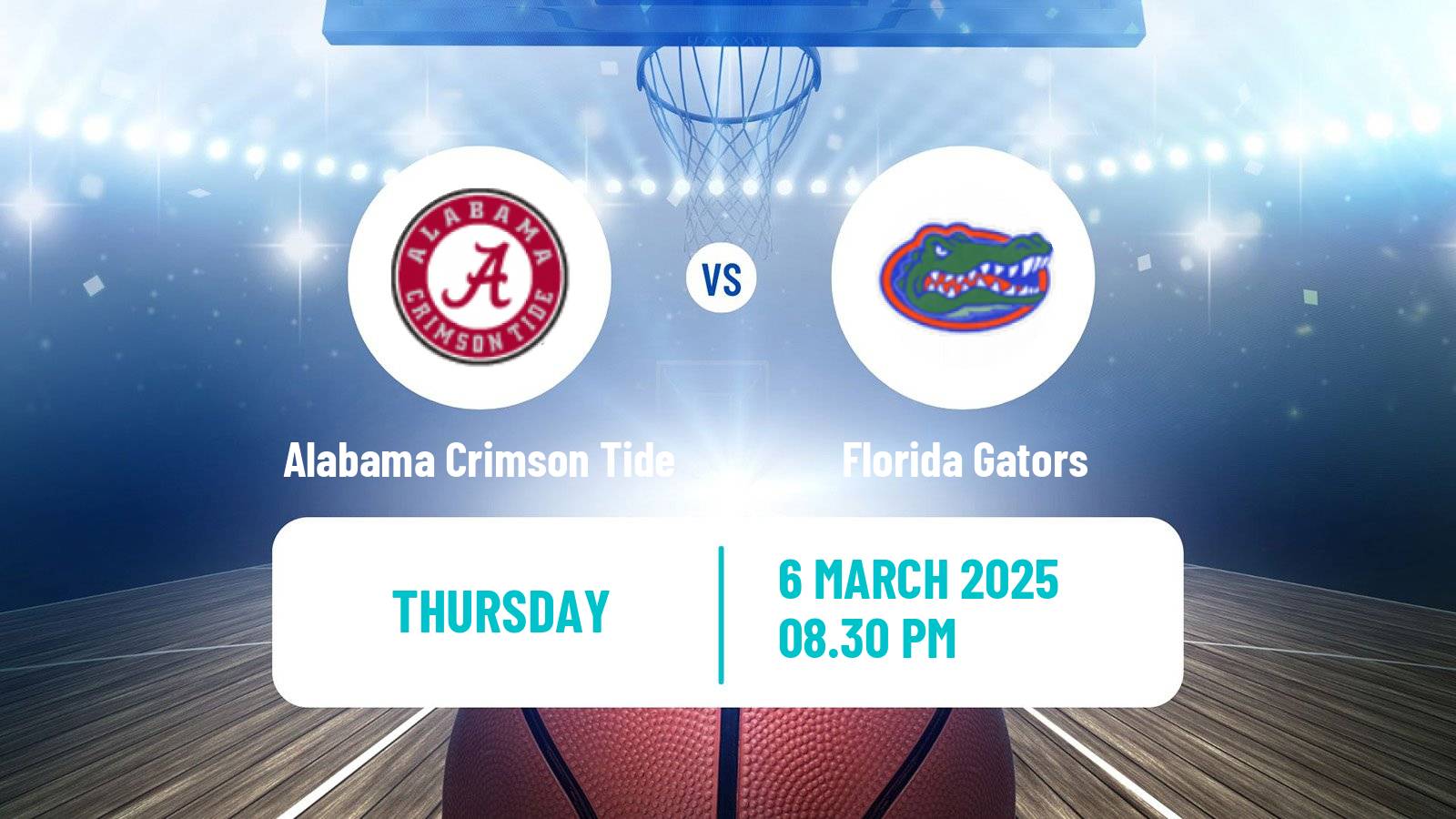 Basketball NCAA College Basketball Women Alabama Crimson Tide - Florida Gators