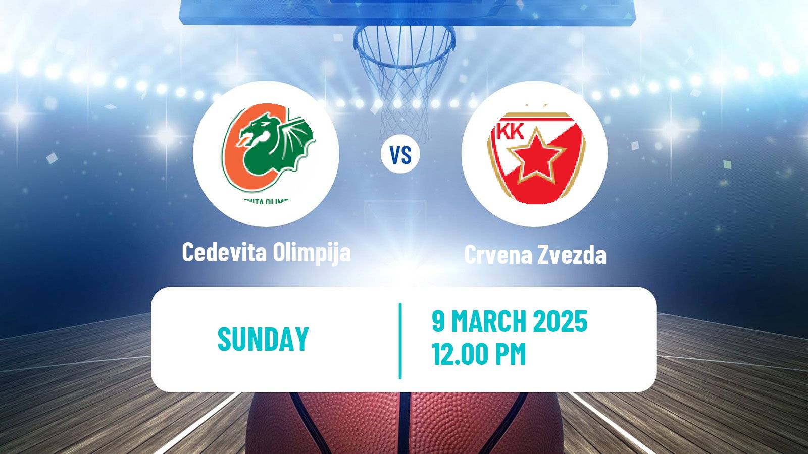 Basketball Adriatic League Cedevita Olimpija - Crvena Zvezda