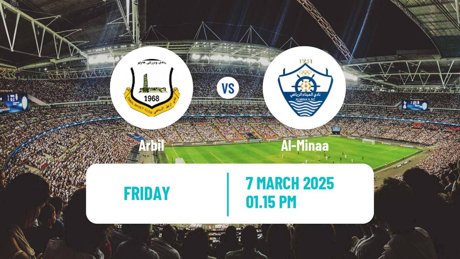 Soccer Iraqi Premier League Arbil - Al-Minaa