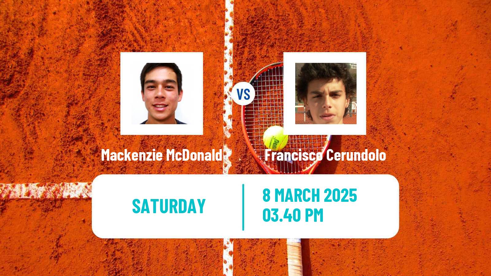 Tennis ATP Indian Wells Mackenzie McDonald - Francisco Cerundolo