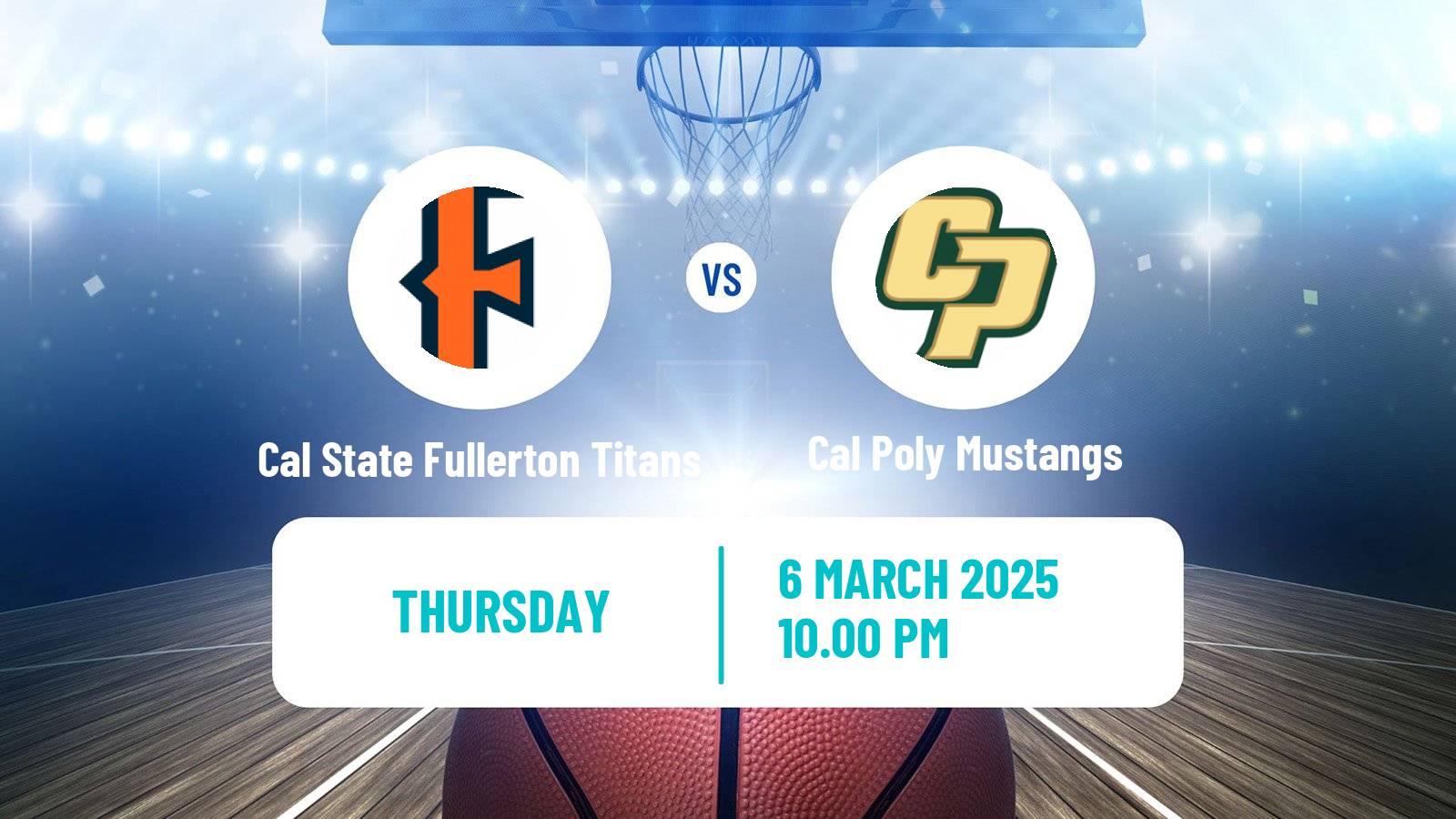 Basketball NCAA College Basketball Women Cal State Fullerton Titans - Cal Poly Mustangs