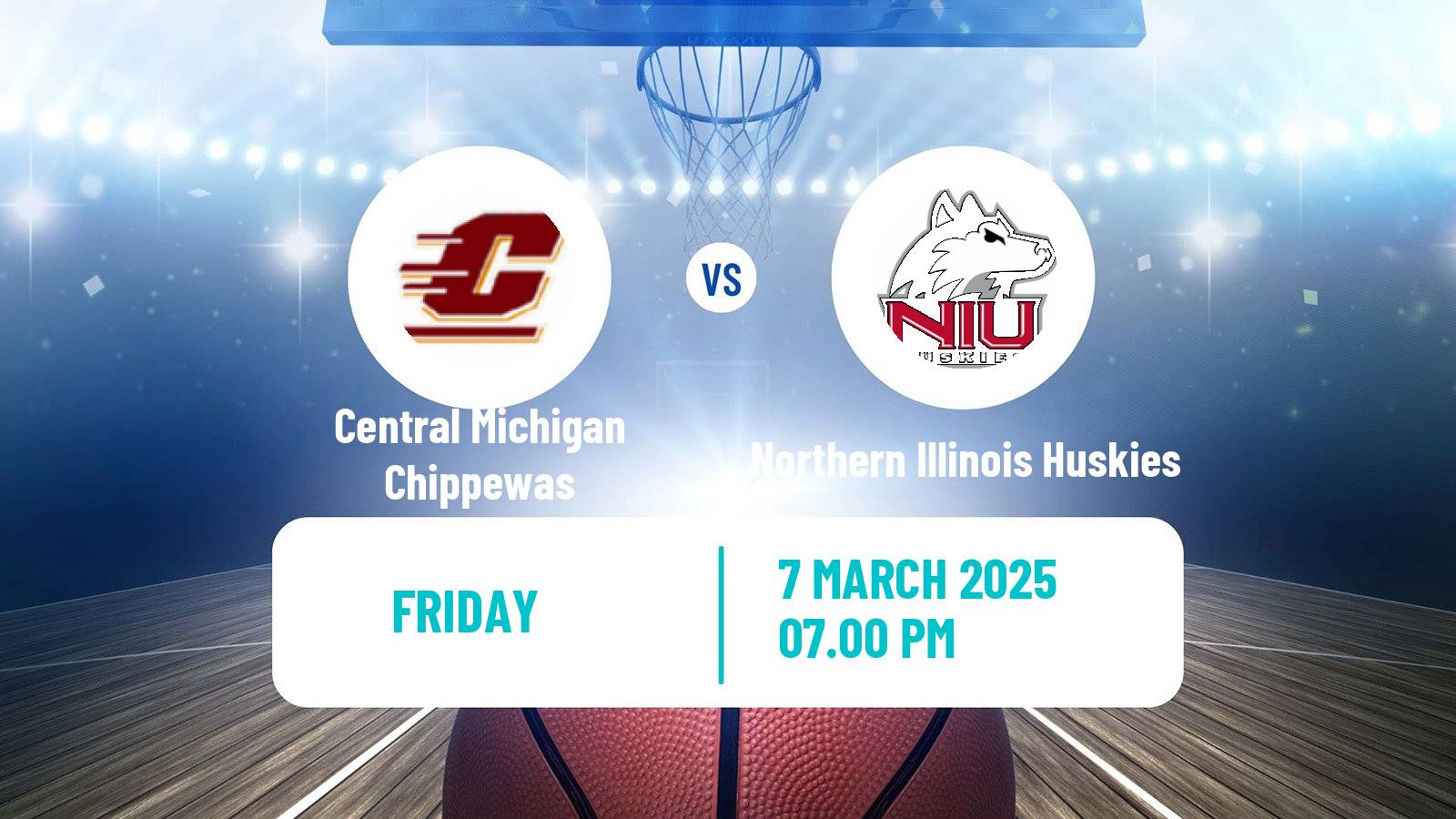 Basketball NCAA College Basketball Central Michigan Chippewas - Northern Illinois Huskies