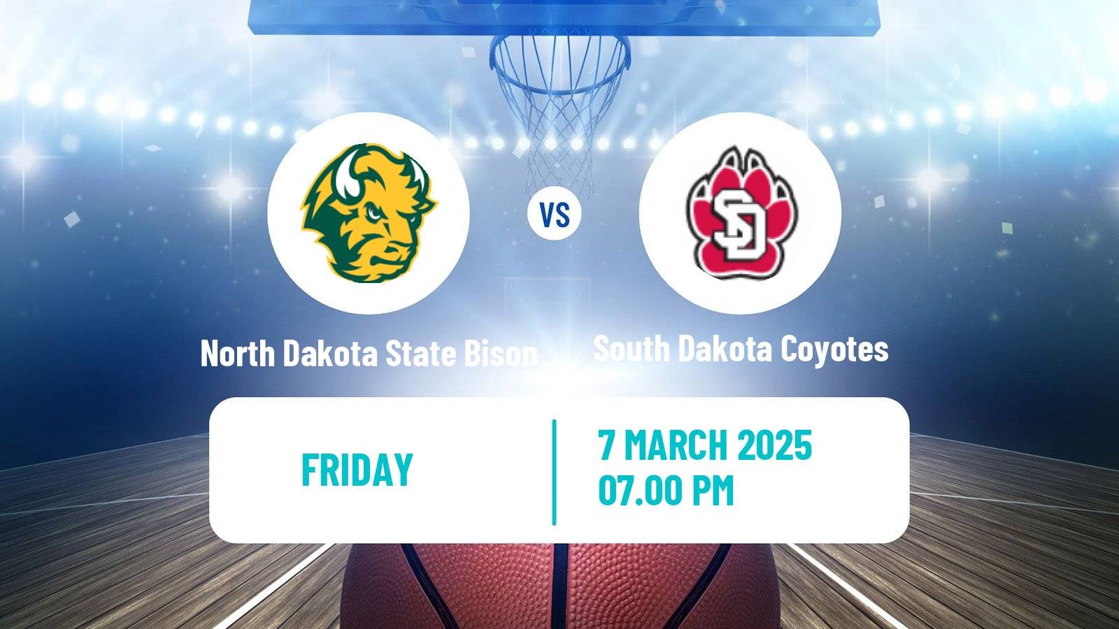 Basketball NCAA College Basketball North Dakota State Bison - South Dakota Coyotes