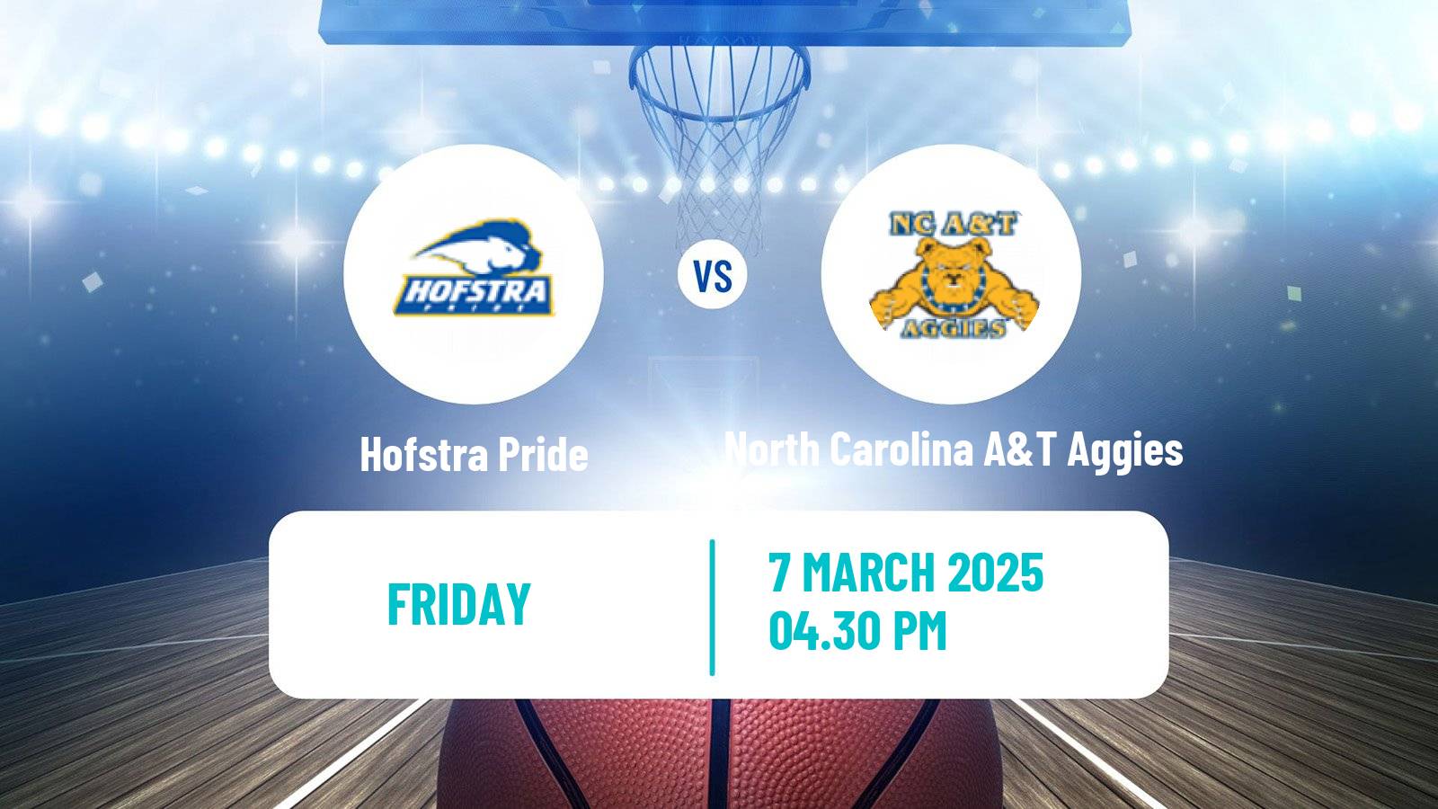 Basketball NCAA College Basketball Hofstra Pride - North Carolina A&T Aggies