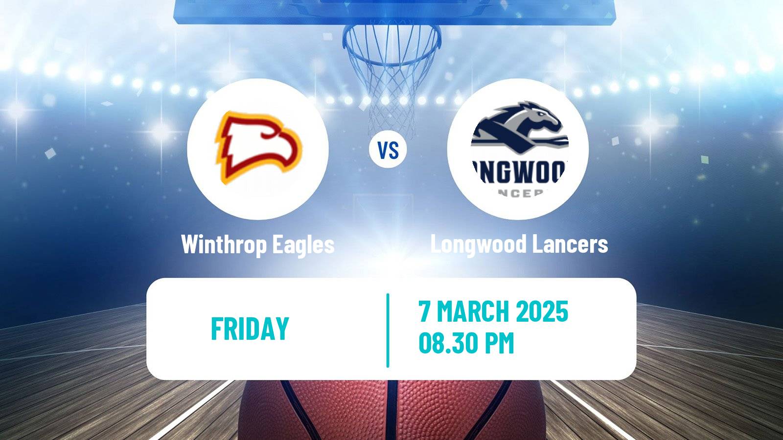 Basketball NCAA College Basketball Winthrop Eagles - Longwood Lancers
