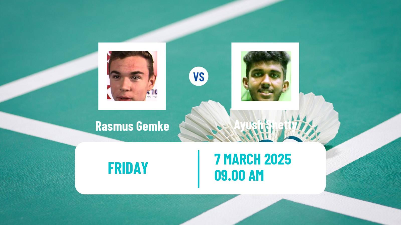 Badminton BWF World Tour Orleans Masters Men Rasmus Gemke - Ayush Shetty