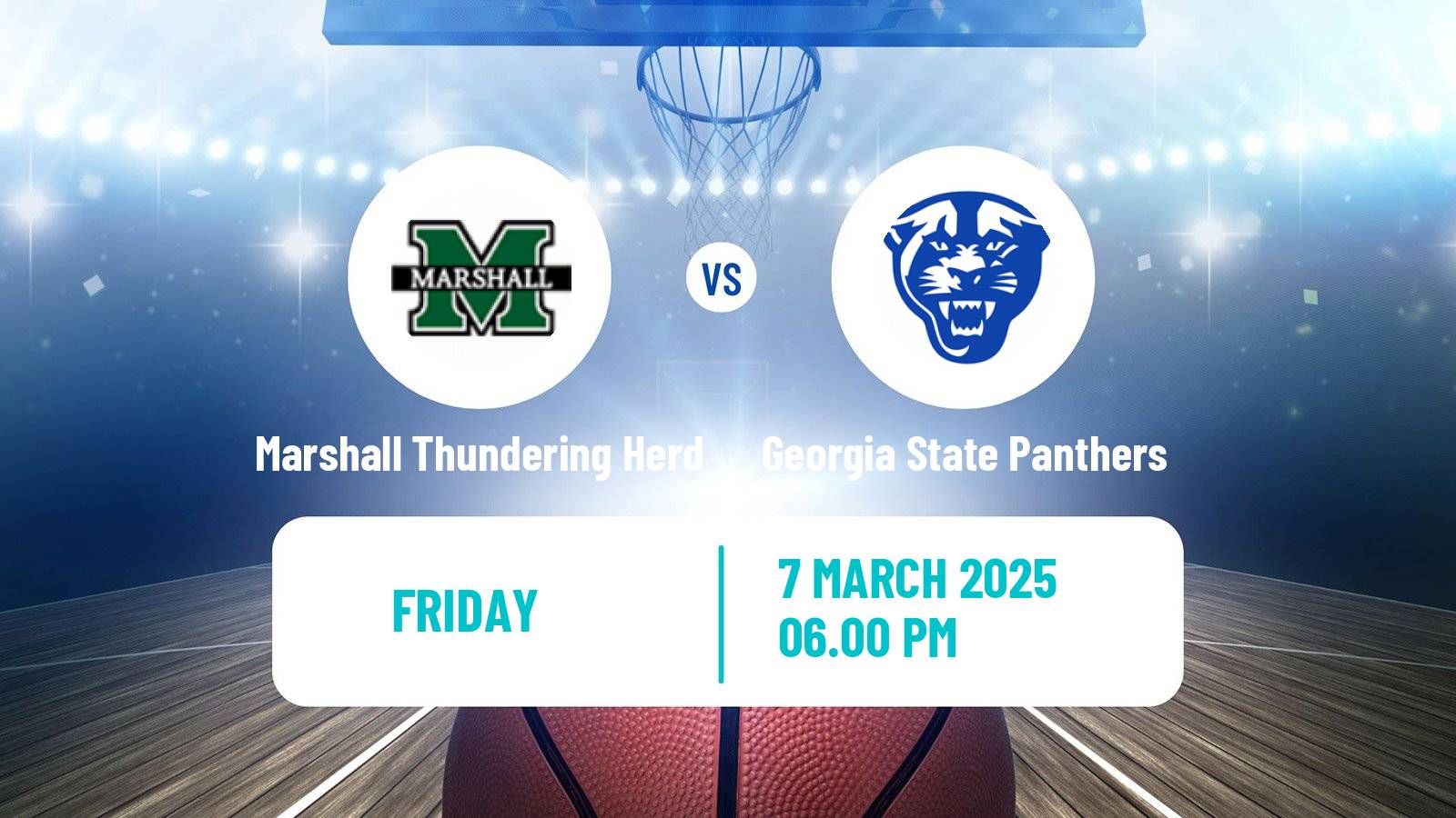 Basketball NCAA College Basketball Marshall Thundering Herd - Georgia State Panthers