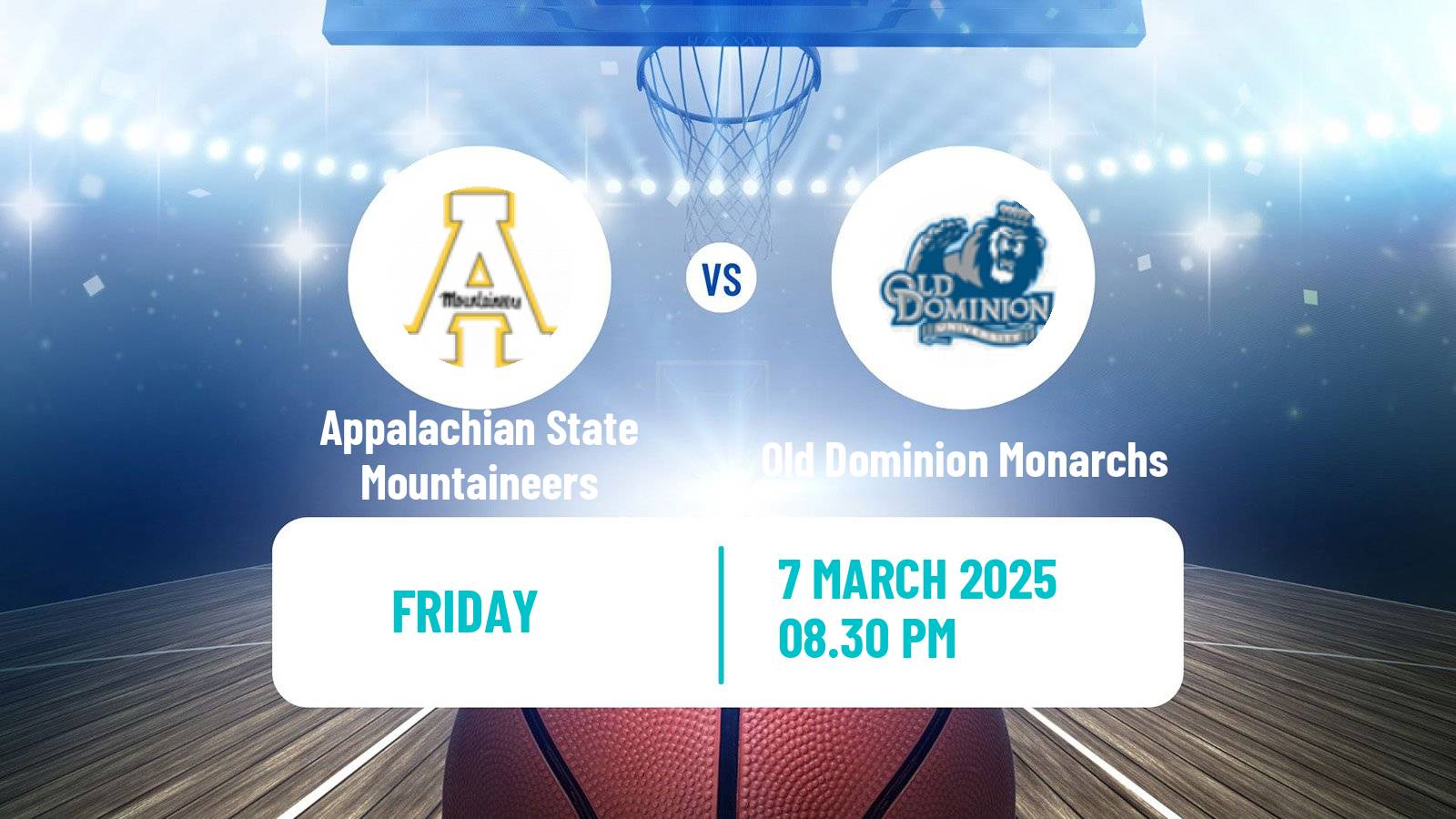 Basketball NCAA College Basketball Appalachian State Mountaineers - Old Dominion Monarchs