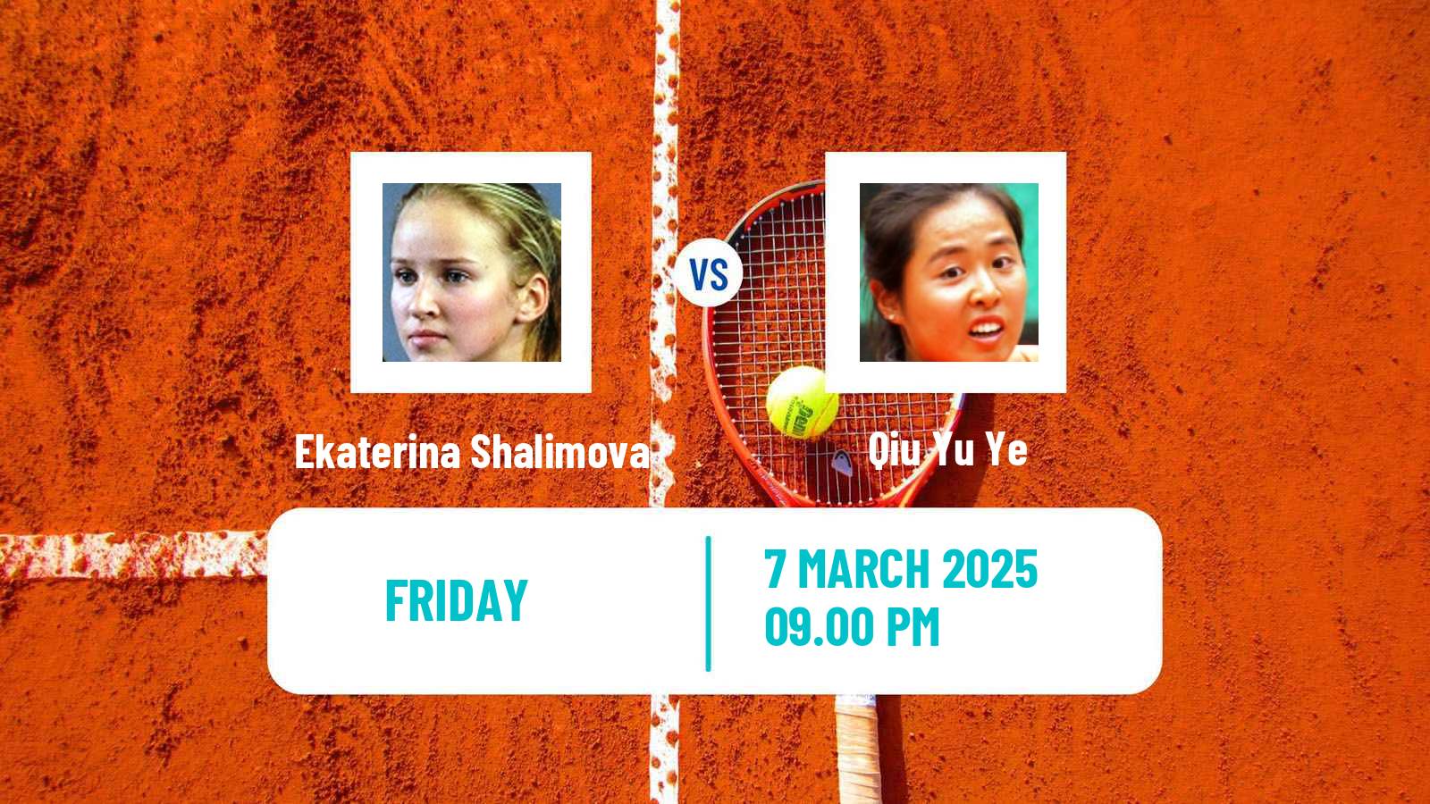 Tennis ITF W15 Maanshan 2 Women Ekaterina Shalimova - Qiu Yu Ye