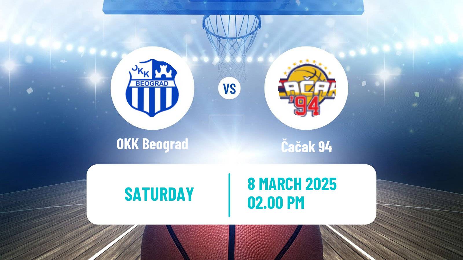 Basketball Serbian First League Basketball OKK Beograd - Čačak 94