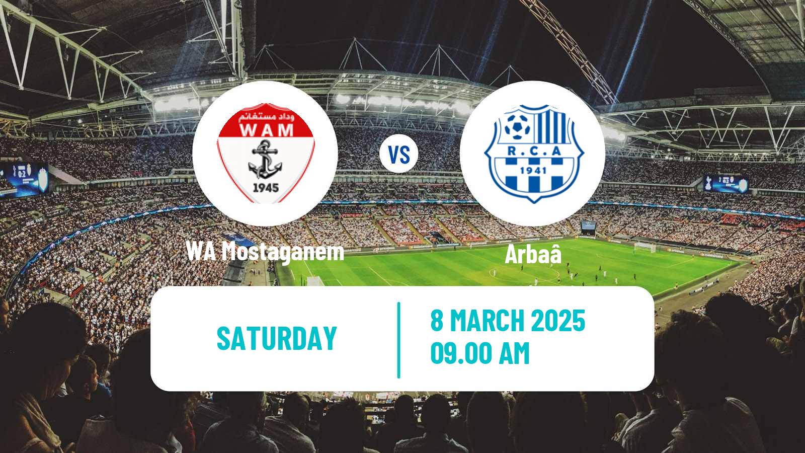 Soccer Algerian Ligue 2 WA Mostaganem - Arbaâ