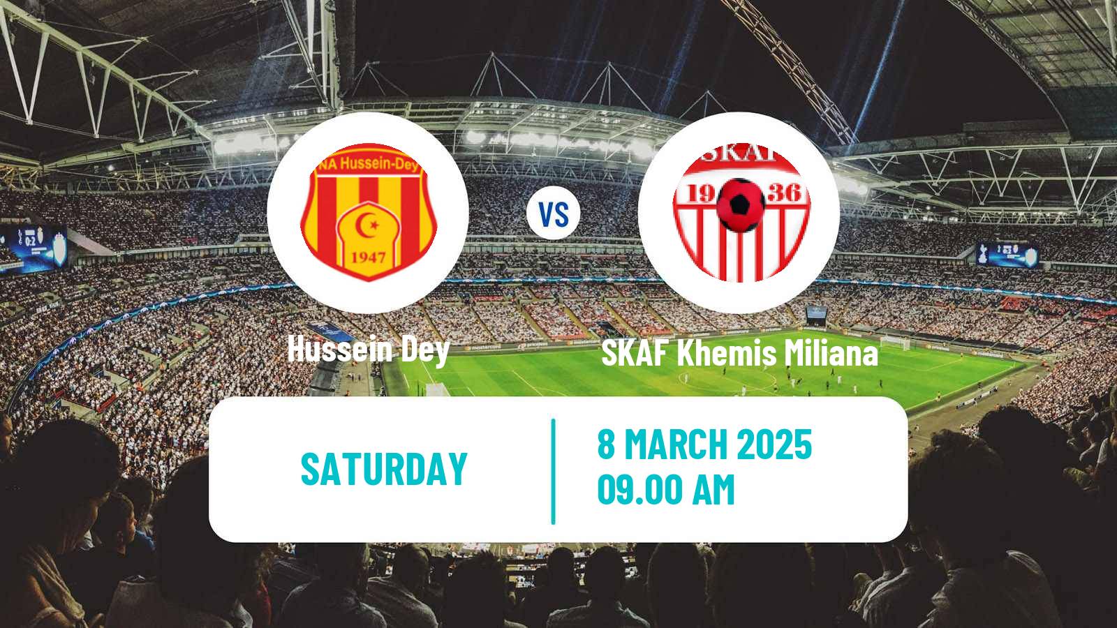 Soccer Algerian Ligue 2 Hussein Dey - SKAF Khemis Miliana
