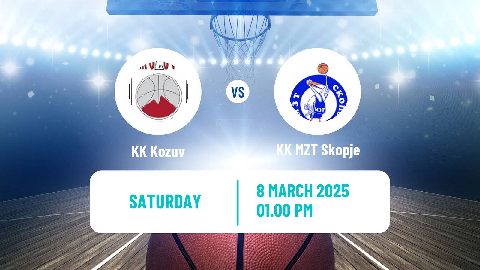Basketball North Macedonian Prva Liga Basketball Kozuv - KK MZT Skopje
