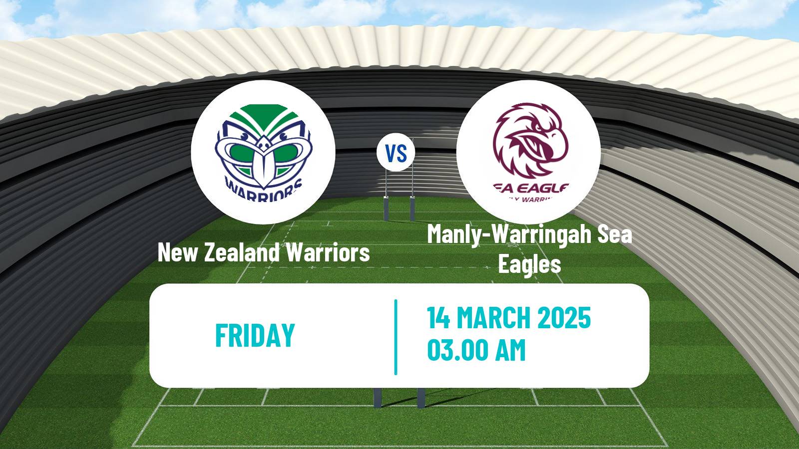 Rugby league Australian NRL New Zealand Warriors - Manly-Warringah Sea Eagles