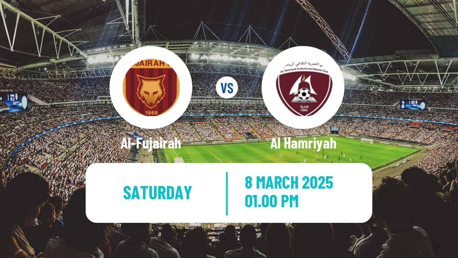 Soccer UAE Division 1 Al-Fujairah - Al Hamriyah