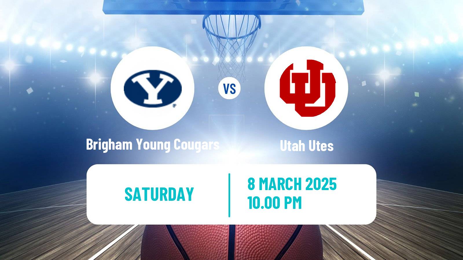 Basketball NCAA College Basketball Brigham Young Cougars - Utah Utes