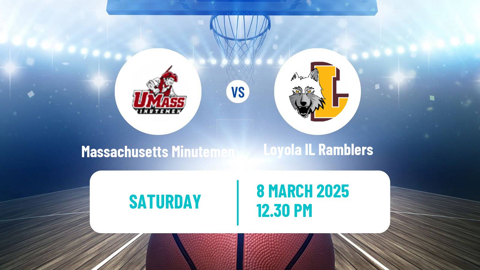 Basketball NCAA College Basketball Massachusetts Minutemen - Loyola IL Ramblers