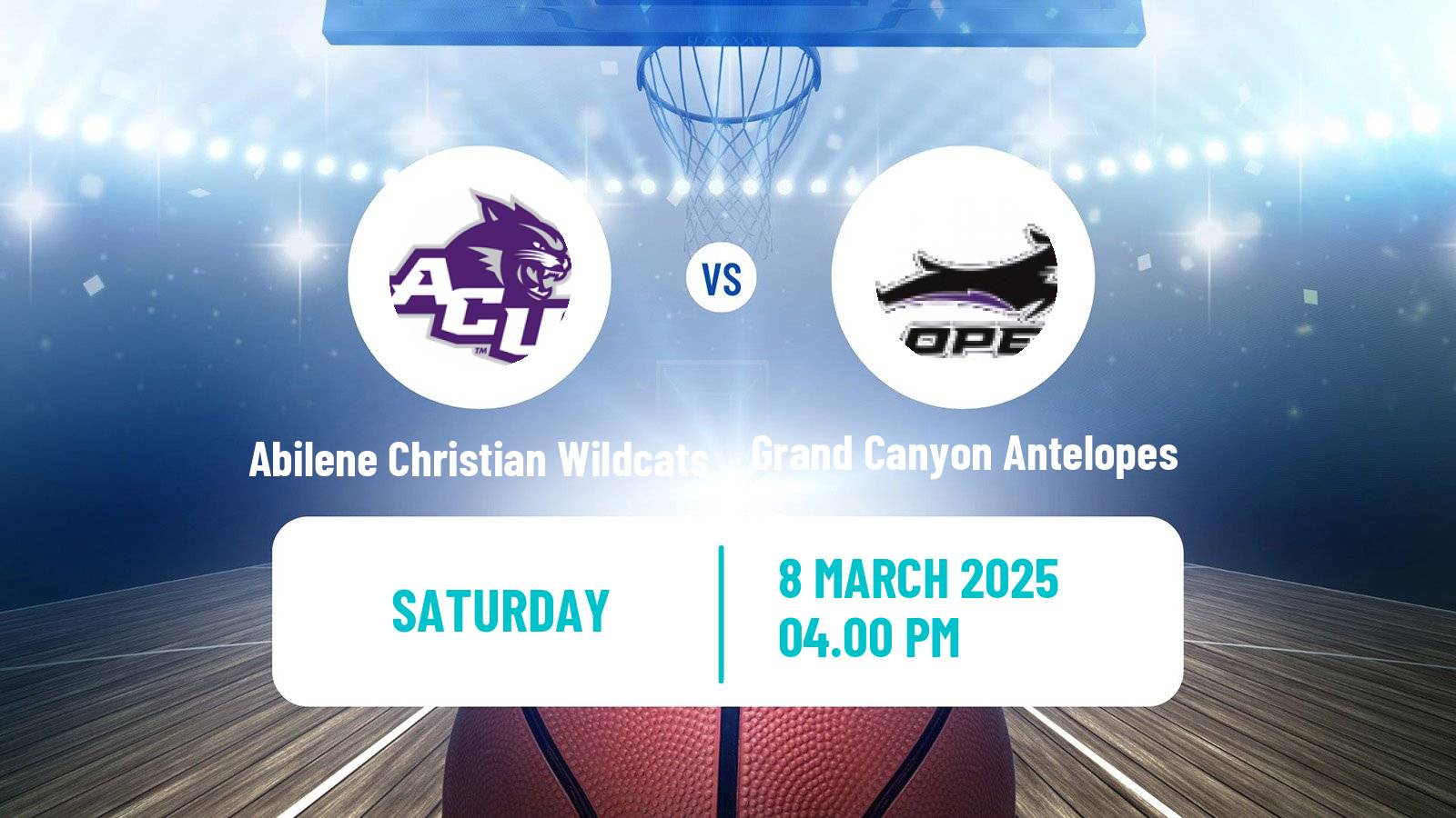 Basketball NCAA College Basketball Abilene Christian Wildcats - Grand Canyon Antelopes