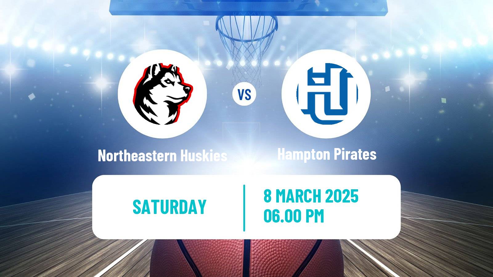 Basketball NCAA College Basketball Northeastern Huskies - Hampton Pirates