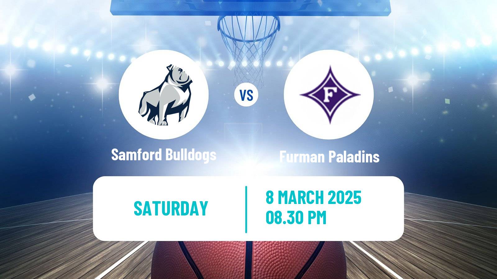Basketball NCAA College Basketball Samford Bulldogs - Furman Paladins